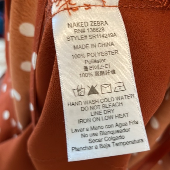 Naked Zebra Polka Dot Sleeveless VNeck Jumpsuit Size L - Picture 9 of 9